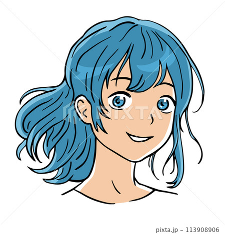 Happy girl portrait on white background 113908906