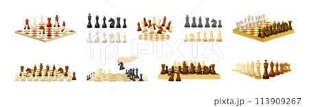 Chess Pieces for Strategic Board Game Vector Set 113909267