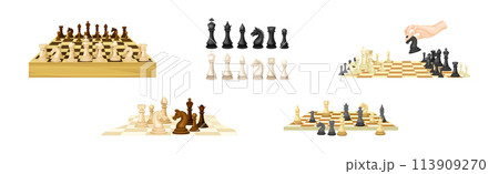 Chess Pieces for Strategic Board Game Vector Set 113909270