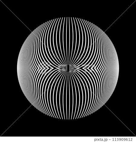 Abstract Geometric Circle Design Element with 3D Illusion Effect. 113909612