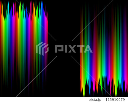 Rainbow stripes gradient with squares mosaic pattern, black background, vector graphic wallpaper or leaflet 113910079