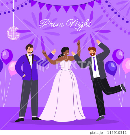 Flat prom illustration 113910511