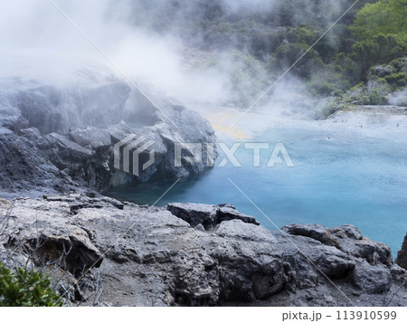 ニュージーランド・ロトルアの青い熱水池 / Blue Pool, Te Puia, Rotorua ニュージーランド・ロトルアの青い熱水池 / Blue Pool, Te Puia, Rotorua 113910599
