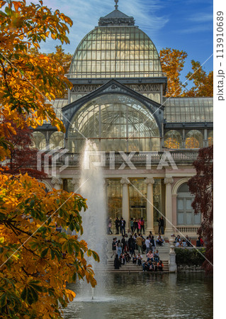Palacio de Cristal in the Parque del Retiro, Madrid, Spain Palacio de Cristal in the Parque del Retiro, Madrid, Spain 113910689