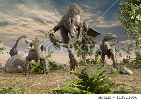 ダコタラプトルが獲物を探す 113911956