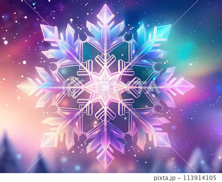 虹色の雪の結晶 113914105