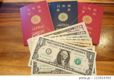 日本国旅券とドル　日本国パスポートとドル　 113914765