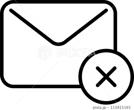キャンセル、未送信などを表すメールのアイコン 113915165