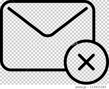 キャンセル、未送信などを表すメールのアイコン 113915165