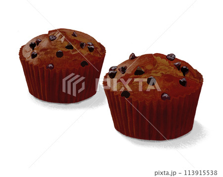 チョコカップケーキ（チョコチップ付き）2個 113915538
