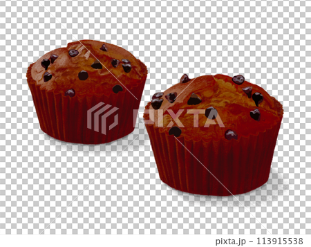 チョコカップケーキ（チョコチップ付き）2個 113915538