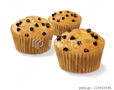 カップケーキ（チョコチップ付き）3個 113915546