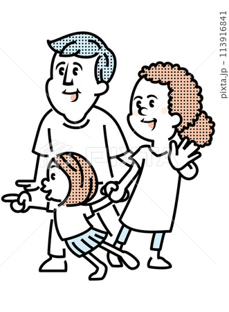 喜んでいる家族のイラスト 113916841