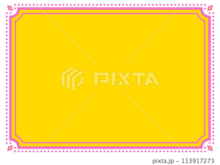 インド風の飾りフレーム。ベクターデータ。 113917273