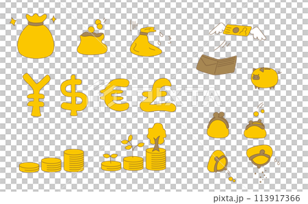 一組受金融啟發的簡單手寫插圖 一組受金融啟發的簡單手寫插圖 113917366