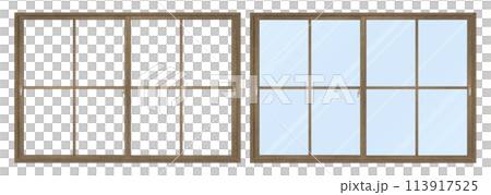 Sepia-colored wooden window frame B set Sepia-colored wooden window frame B set 113917525