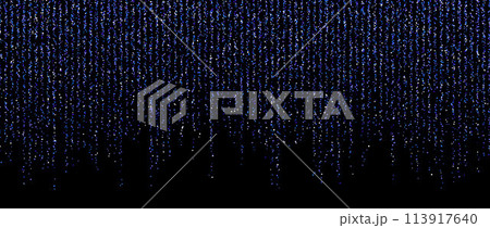 Blue confetti garland on dark background. Falling gold glitter and sparkle wallpaper. Blue and purple shining dots repeating pattern. Magic dust sparkling decoration for Christmas. Vector backdrop Blue confetti garland on dark background. Falling gold glitter and sparkle wallpaper. Blue and purple shining dots repeating pattern. Magic dust sparkling decoration for Christmas. Vector backdrop 113917640