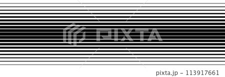 Line halftone gradient texture. Fading horizontal stripe gradation background. Repeating wide pattern backdrop. Black parallel thin line wallpaper for overlay, print, cover, graphic design. Vector 113917661