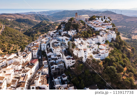 Aerial townscape of Casares, Spain Aerial townscape of Casares, Spain 113917738