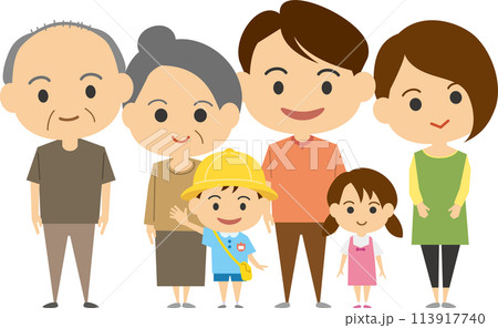 三世代家族のイメージイラスト 113917740