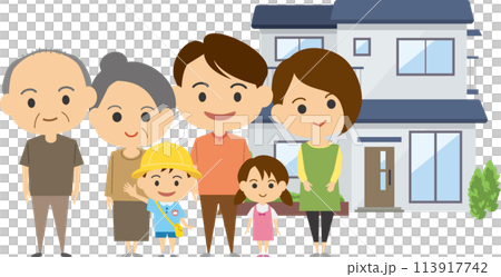 Image illustration of a two-generation home 113917742