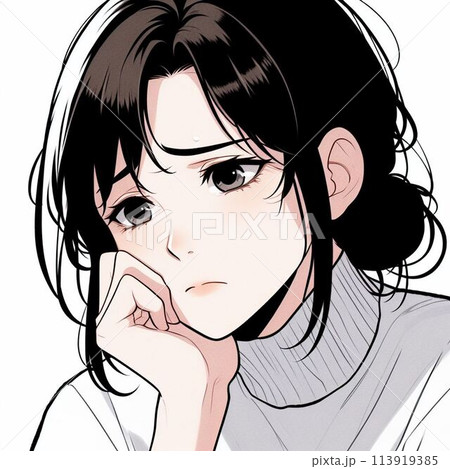 悩み、困っている女性 悩み、困っている女性 113919385