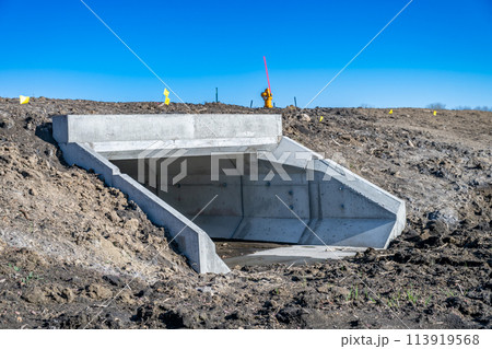 Concrete Structure on Dirt Field 113919568