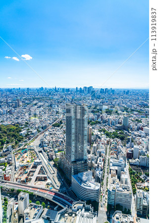 【東京都】サンシャイン60ビルの展望台から見た都市風景 113919837