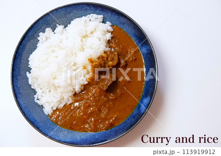 カレーライスと青い皿 カレーライスと青い皿 113919912
