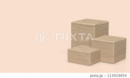 The wood podium for advertising or commercial concept 3d rendering. The wood podium for advertising or commercial concept 3d rendering. 113919954
