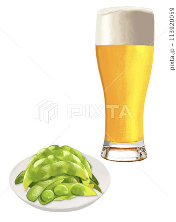 ビールと枝豆（ビアグラス大） 113920059