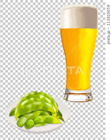 ビールと枝豆（ビアグラス大） 113920059