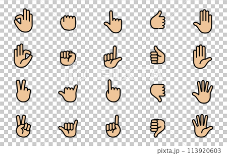 シンプルなハンドアイコンセット シンプルなハンドアイコンセット 113920603