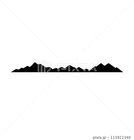 Mountain silhouette icon vector symbol of rock hills design element in a glyph pictogram illustration 113921340