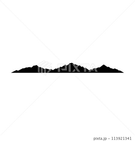 Mountain silhouette icon vector symbol of rock hills design element in a glyph pictogram illustration 113921341