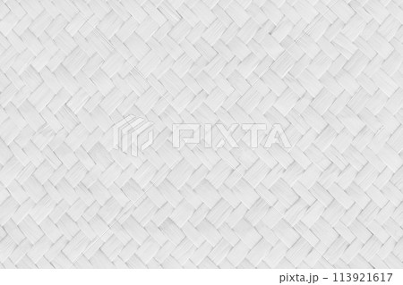 Pattern of white old reed weaving mat with vintage style for background and design art work. 113921617