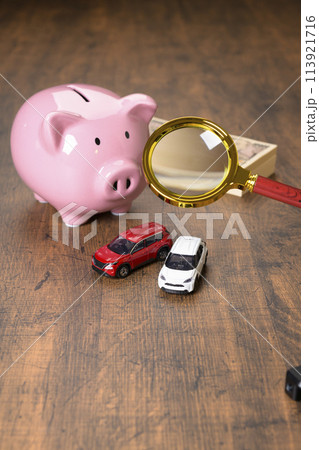 ブタの貯金箱と車(+虫メガネ) ブタの貯金箱と車(+虫メガネ) 113921716