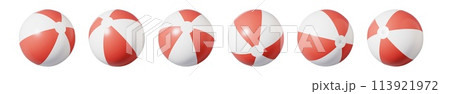 Inflatable ball for beach and water games. Set of beach ball . Beach ball on isolated background. 113921972