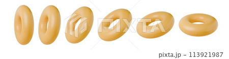 Set of yellow swim ring on isolated background. 3d render. Set of yellow swim ring on isolated background. 3d render. 113921987