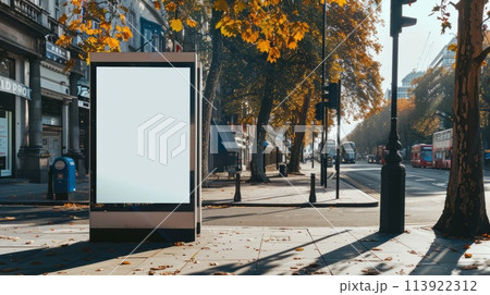 Blank billboard on the city street. Mock up, 113922312