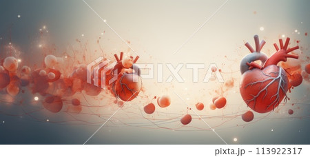The heart of man. Drawing of the human heart. Anatomy of the heart 113922317