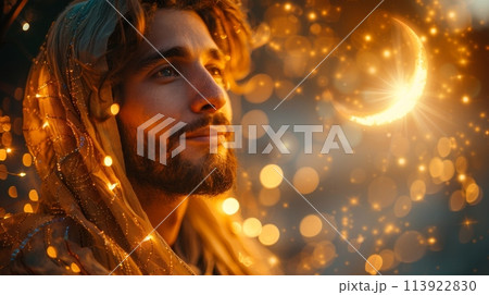A Muslim man on the Eid al-Adha holiday. Portrait of a man 113922830