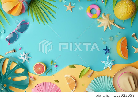 Vibrant summer bliss, Colorful banner designs. 113923058