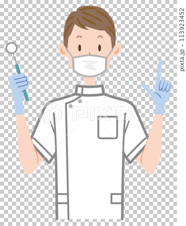 マスクをしている歯科医 歯医者 マスクをしている歯科医 歯医者 113923452