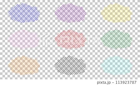 手繪雲形條紋線 9 件套 113923787