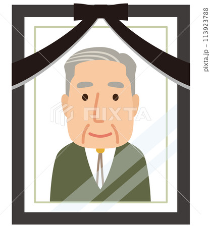 遺影　おじいさんの遺影　法事 113923788