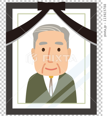 遺影　おじいさんの遺影　法事 113923788