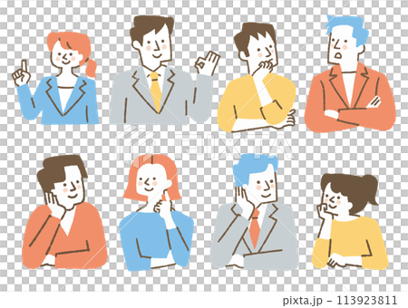 一群人靠在他們的肘部_color 113923811