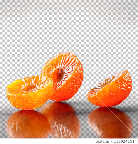 Dried kumquat halves bright orange with a glossy sheen tumbling energetically like miniature acrobats Food 113924151