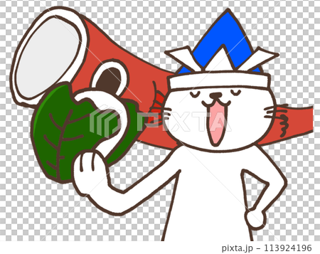 Cat eating kashiwamochi 113924196